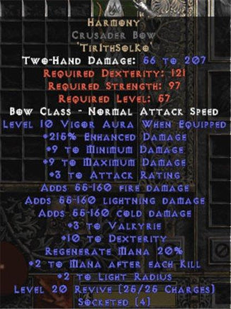 Harmony Crusader Bow - 200-259% ED & 6 Valk - Europe Non-Ladder