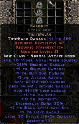 Harmony Hydra Bow - 200-259% ED & 6 Valk - Europe Non-Ladder