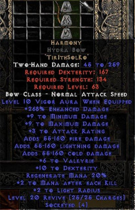 Harmony Hydra Bow - 260-289% ED & 6 Valk - Europe Non-Ladder