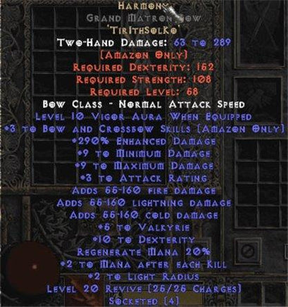 Harmony Grand Matron Bow - 3 B&C - 290% ED & 6 Valk - Perfect - Europe Non-Ladder