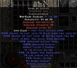 Hand of Justice Berserker Axe - 280-329% ED - Europe Non-Ladder