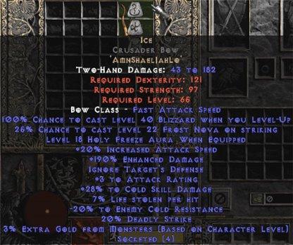 Ice Crusader Bow - 190-209% ED & 30% CSD - Europe Non-Ladder