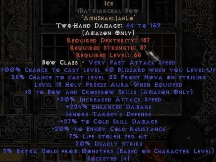 Ice Matriarchal Bow - 3 B&C - 210-224% ED & 30% CSD - Europe Non-Ladder