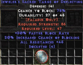 Jeweler's Sacred Targe of Deflecting - 45 Res All - Europe Non-Ladder