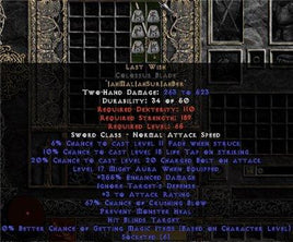 Last Wish Colossus Blade - 330-374% ED & 65-69% CB - Europe Non-Ladder