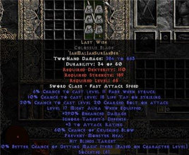 Last Wish Colossus Blade - 390% ED & 60-64% CB - Europe Non-Ladder