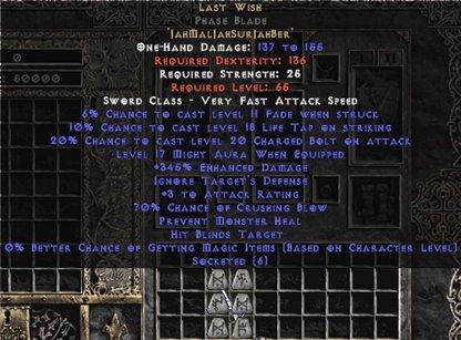 Last Wish Phase Blade - 345-374% ED & 70% CB - Europe Non-Ladder