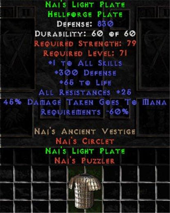 Naj's Light Plate - 830 Def - Perfect - Europe Non-Ladder