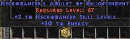 Necromancer Amulet - 2 All Necro Skills & 30 Energy - Europe Non-Ladder