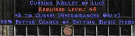 Necromancer Amulet - 3 Curses & 35% MF - Europe Non-Ladder