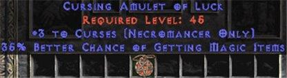 Necromancer Amulet - 3 Curses & 35% MF - Europe Non-Ladder