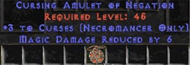 Necromancer Amulet - 3 Curses & 6 MDR - Europe Non-Ladder