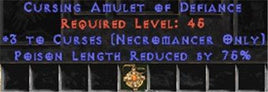 Necromancer Amulet - 3 Curses & 75% PLR - Europe Non-Ladder