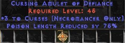 Necromancer Amulet - 3 Curses & 75% PLR - Europe Non-Ladder