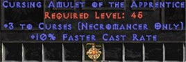 Necromancer Amulet - 3 Curses & 10% FCR - Europe Non-Ladder