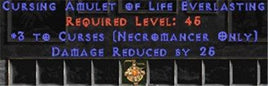 Necromancer Amulet - 3 Curses & 25 PDR - Europe Non-Ladder