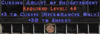 Necromancer Amulet - 3 Curses & 30 Energy - Europe Non-Ladder