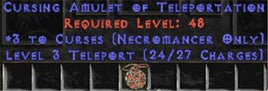 Necromancer Amulet - 3 Curses & Teleport - Europe Non-Ladder