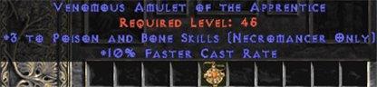 Necromancer Amulet - 3 P&B Spells & 10% FCR - Europe Non-Ladder