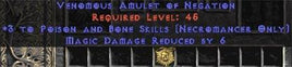 Necromancer Amulet - 3 P&B Spells & 6 MDR - Europe Non-Ladder