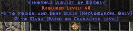 Necromancer Amulet - 3 P&B Spells & 0.75 MPL - Europe Non-Ladder