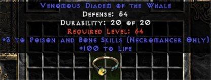 +3 Necromancer P&B/100 Life Diadem/Tiara/Circlet - East Ladder