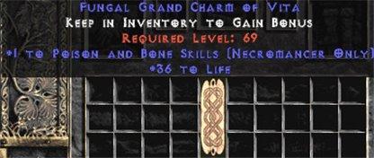 Necromancer Poison & Bone Skills w/ 36-39 Life GC - Europe Non-Ladder