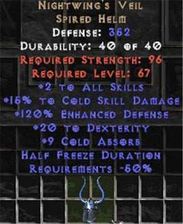 Nightwing's Veil 15% to Cold Skill - Europe Non-Ladder