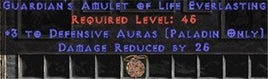 Paladin Amulet - 3 Defensive Auras & 25 PDR - Europe Non-Ladder