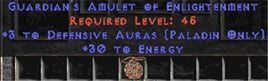 Paladin Amulet - 3 Defensive Auras & 30 Energy - Europe Non-Ladder