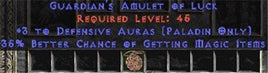 Paladin Amulet - 3 Defensive Auras & 35% MF - Europe Non-Ladder