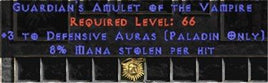 Paladin Amulet - 3 Defensive Auras & 8% ML - Europe Non-Ladder