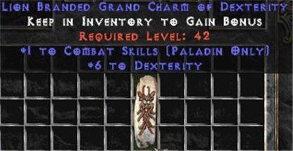 Paladin Combat Skills w/ 6 Dex GC - Europe Non-Ladder