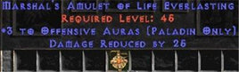 Paladin Amulet - 3 Offensive Auras & 25 PDR - Europe Non-Ladder