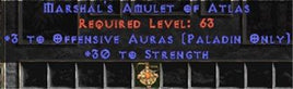 Paladin Amulet - 3 Offensive Auras & 30 Str - Europe Non-Ladder