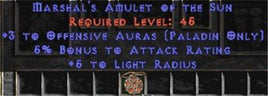 Paladin Amulet - 3 Offensive Auras & 5% AR - Europe Non-Ladder