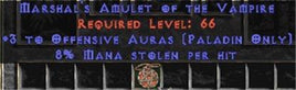 Paladin Amulet - 3 Offensive Auras & 8% ML - Europe Non-Ladder