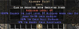 Rainbow Facet - @ Death & +5/-5 Cold - Perfect - Europe Non-Ladder