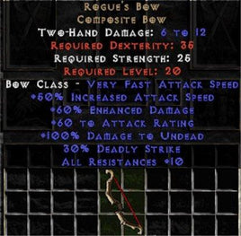 Rogue's Bow - +60% ED - Perfect - East Non-Ladder