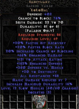 Sanctuary Sacred Targe - 65% ED/121 AR - 50-59 Res - Europe Non-Ladder