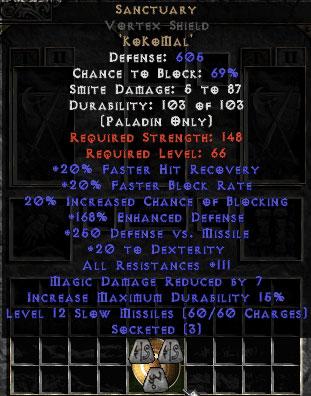 Sanctuary Vortex Shield - 45 Res - 105-114 Res - Europe Non-Ladder