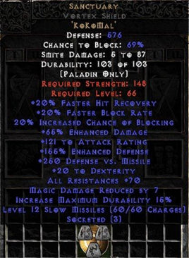 Sanctuary Vortex Shield - 65% ED/121 AR - 70 Res & 145-174% ED - Europe Non-Ladder