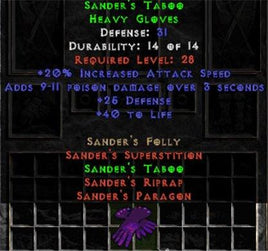 Sander's Taboo - 31 Def - Perfect - East Non-Ladder