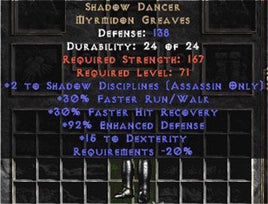 Shadow Dancer +2 Shad. Discp. - East Non-Ladder