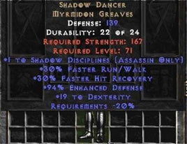 Shadow Dancer +1 Shad. Discp. - Europe Non-Ladder