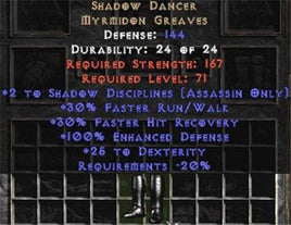 Shadow Dancer - 2 SD & 25 Dex - Europe Non-Ladder