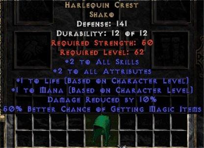 Harlequin Crest Shako - 141 Defense - Perfect - Europe Non-Ladder