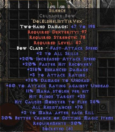 Silence Crusader Bow - Europe Non-Ladder