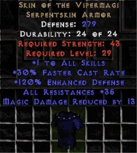 Skin of the Vipermagi - 35 Res All & 13 MDR - Perfect - East Non-Ladder