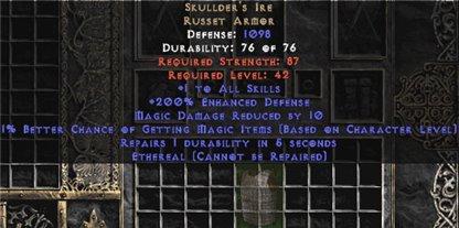 Skullder's Ire - Ethereal - 200% ED - Perfect - East Non-Ladder